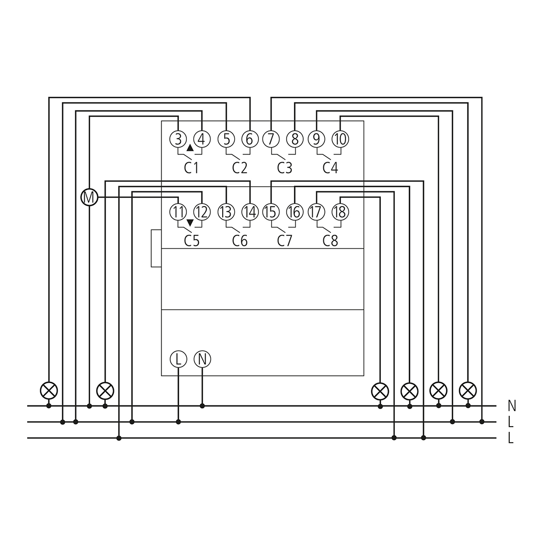 Theben 4930205 RME 8 T KNX Schalt-/Jalousieaktor 4/8-fach, Erweiterungsgerät