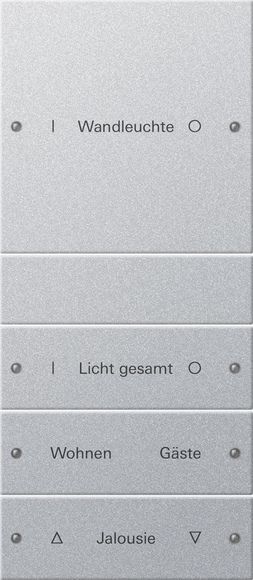 Gira 220426 Wippenset 4-fach (1+3) beschreibbar System 55 F Alu lackiert