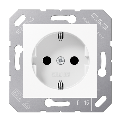 Jung CD5120BFWW Schutzkontakt-Steckdose, 16 A 250 V ~, Thermoplast, 50 x 50 mm, alpinweiß