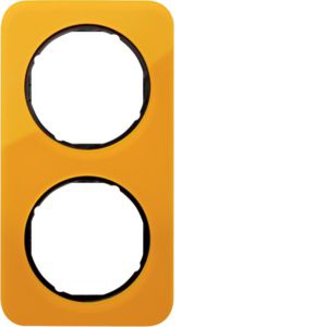 Berker 10122334 Rahmen 2-fach, R.1, Acryl orange transparent/schwarz glänzend