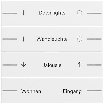 Gira 576472 Wippenset 4-fach individuell für Tastsensor 4.70, System 70, reinweiß seidenmatt (lackiert)