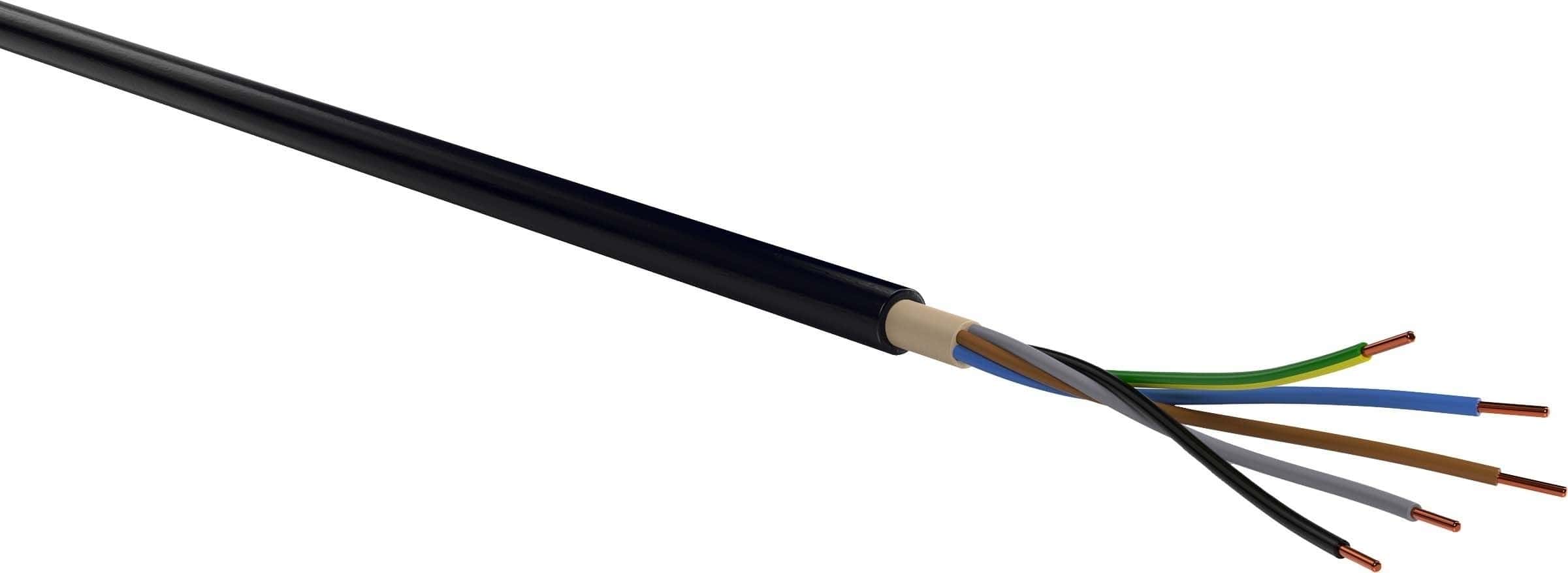 Erdkabel NYY-J 5x1.5 mm², eindrähtig, 25m, schwarz