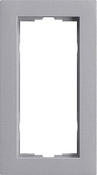 Gira 1002255 Abdeckrahmen 2-fach ohne Mittelsteg für flachen Einbau, Gira E2, Farbe alu