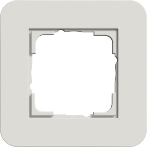 Gira 0211421 Abdeckrahmen 1-fach, Gira E3, hellgrau Soft-Touch mit Trägerrahmen anthrazit