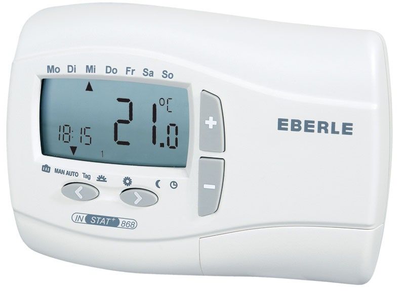 Eberle INSTAT + 868-r Uhrenthermostat Funksender, digital mit Uhr