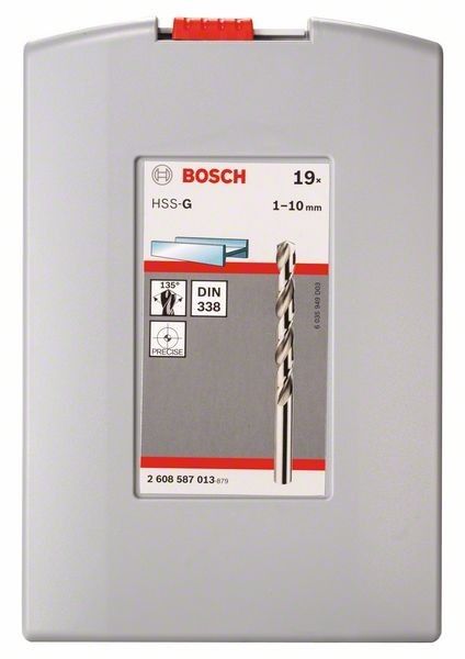 Bosch 2608587013 Spiralbohrer-Set PRO METAL HSS-G, 19-teilig, Durchmesser 1–10 mm