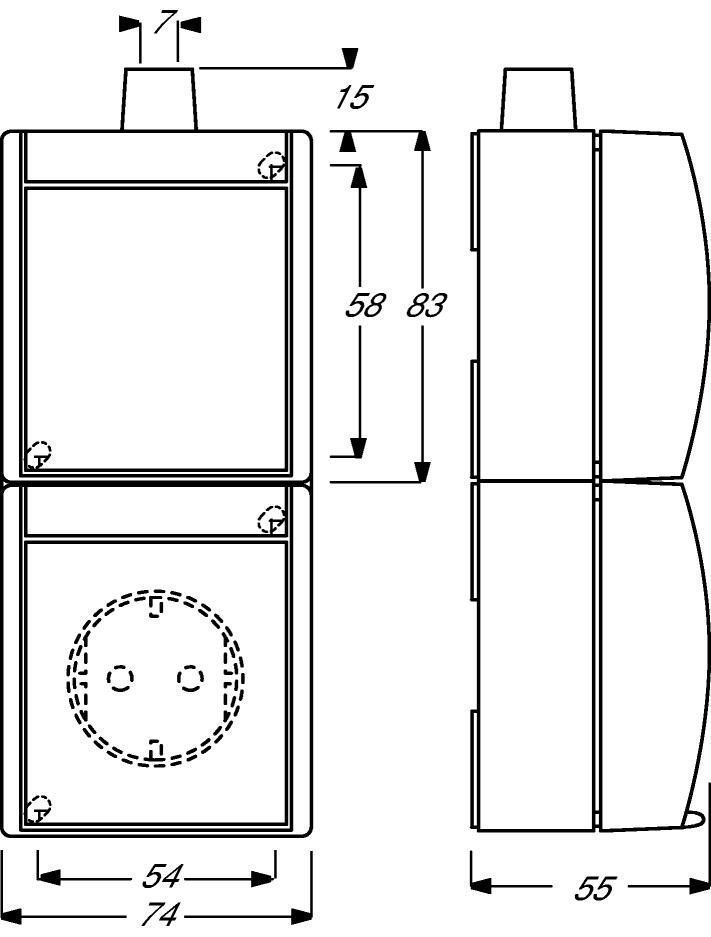 Busch-Jaeger 2601/5/20EW-54-503 Kombination Steckdose/ Serienschalter, Aufputz IP44
