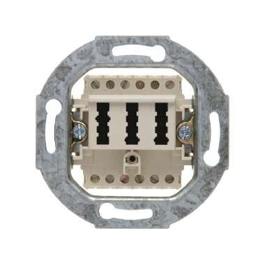 Merten 465226 Fernmelde-Anschlussdose TAE 3-fach, weiß, 2x6/6 NF/F