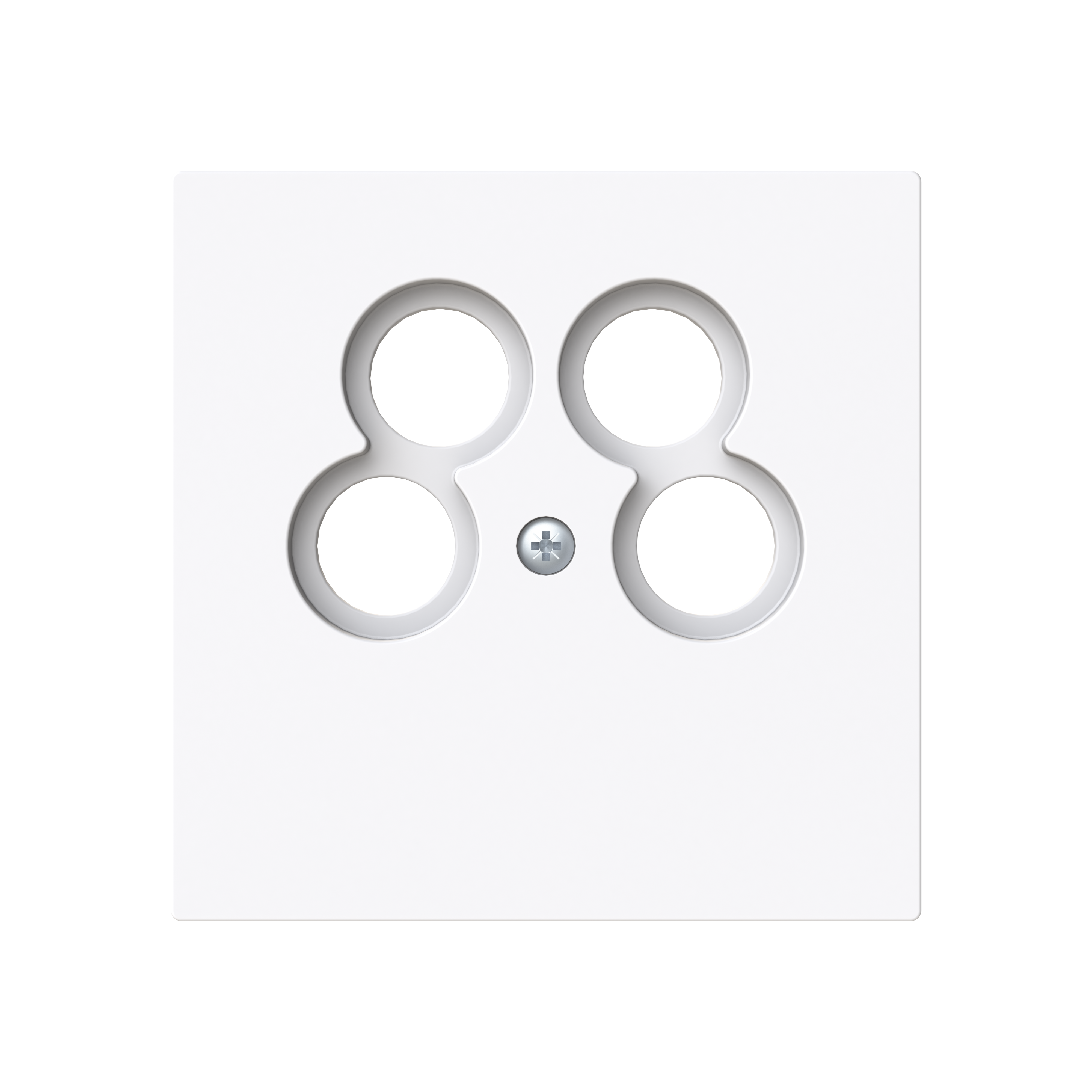 Busch-Jaeger 1743/10-04-44G Zentralscheibe TV/SAT, 4-fach für Antennensteckdose der Fa. Ankaro, 50 x 50 mm, studioweiß glänzend, Busch-art linear