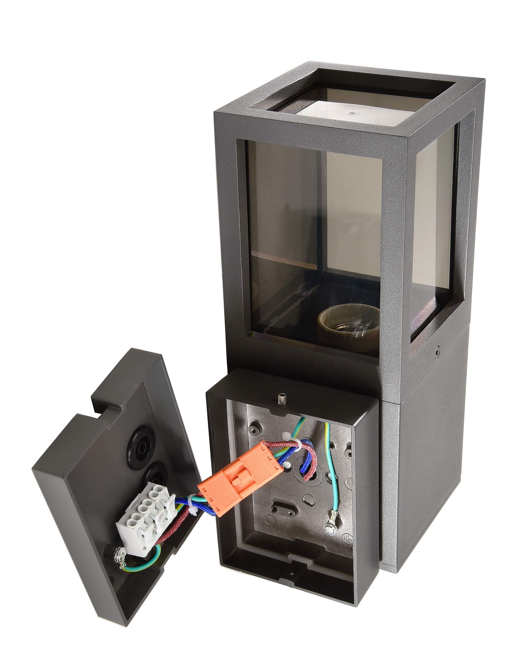 Deko-Light 731151 Wandaufbauleuchte, Facado II eckig getönt, 1x max 20 W, 220-240 V/AC, 50 / 60 Hz, IP 65, dunkelgrau