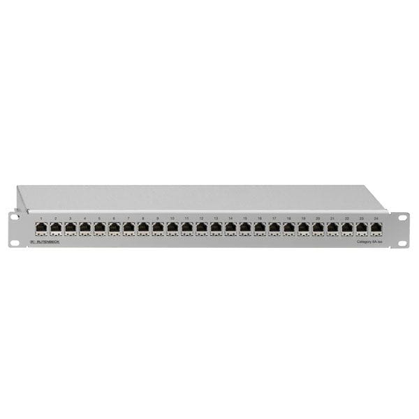 Rutenbeck 234101100 Cat.6A iso U-Patchpanel, ungeschirmt, 19"/1 HE, mit 24 RJ45-Steckbuchsen, Direktmontage, lichtgrau
