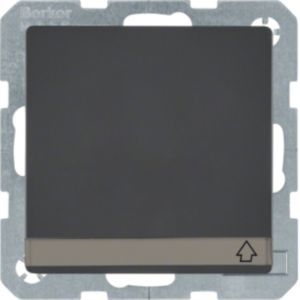 Berker MAN0204823 Schutzkontaktsteckdose mit Klappdeckel, Beschriftungsfeld und erhöhtem Berührungsschutz, Q.x, tiefschwarz matt