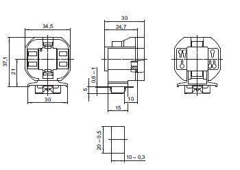 Houben 528036 G24Xq-4 Einsteckfassung