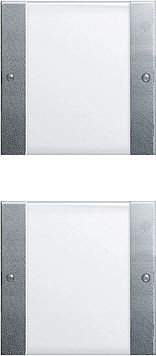 Gira 213226 Wippenset 2-fach (1+1) mit Beschriftungsfeld, System 55, Klar/Farbe alu