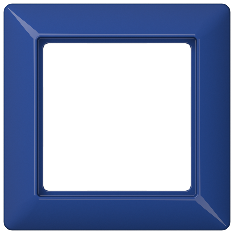 Jung AS581GLBL Rahmen 1-fach, senkrechte und waagerechte Montage, Thermoplast, AS 500, blau