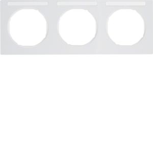 Berker 10132279 Rahmen 3-fach mit Beschriftungsfeld, R.3, polarweiß glänzend