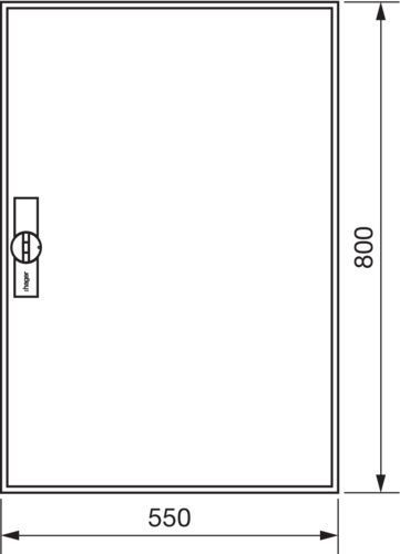 Hager ZB12S, univers Z Leerschrank mit Tür, IP44, H=800mm, 2 Felder