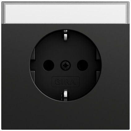 Gira 445774 Schutzkontakt-Steckdose mit Beschriftungsfeld, System 70, schwarz matt (lackiert)