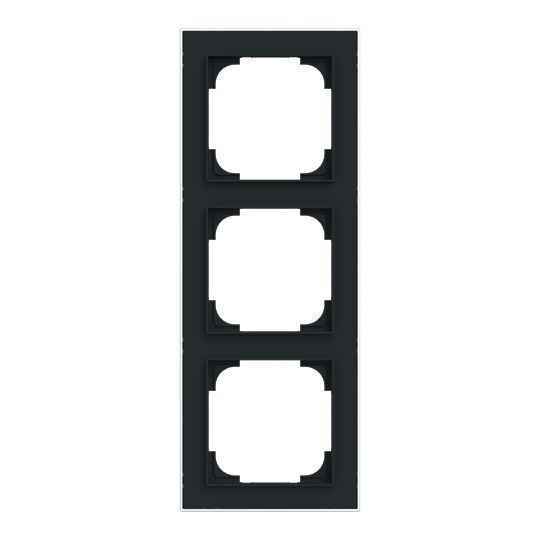 Busch-Jaeger 1723-456M Abdeckrahmen 3-fach mit Dekorring, Busch-art linear, schwarz matt / chrom matt