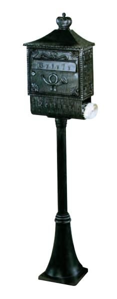 Albert 650700 Wandbriefkasten im Nostalgie-/Antikdesign, braun-messing