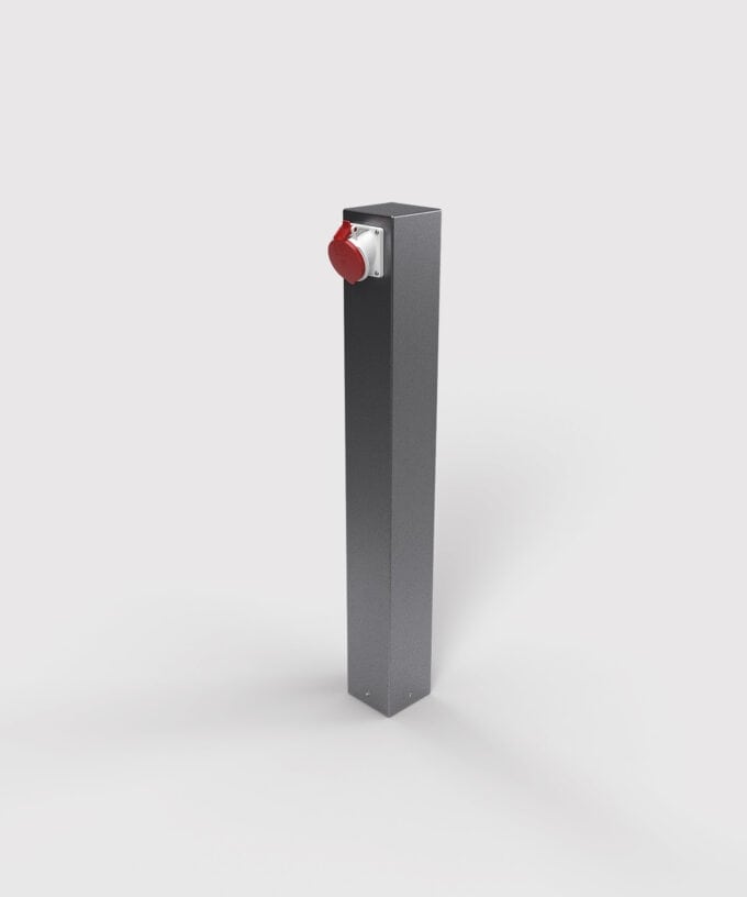 BS ES882-2-7-650 Energiesäule 2x Schutzkontakt-Steckdose, 1x CEE 5/16A 400V, dunkelgrau (DB703)