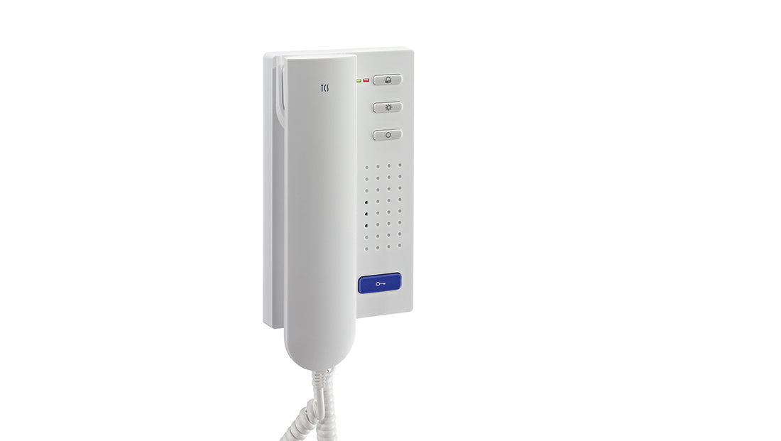 TCS ISH3030-0140 Standard-Innenstation mit Hörer, Türöffner, Lichttaste, Internruf, Mithörsperre, 13 Ruftöne