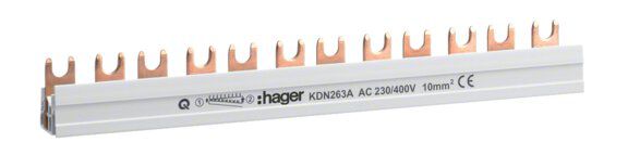 Hager KDN263A Phasenschiene 63A 2P 10mm² 12 Module