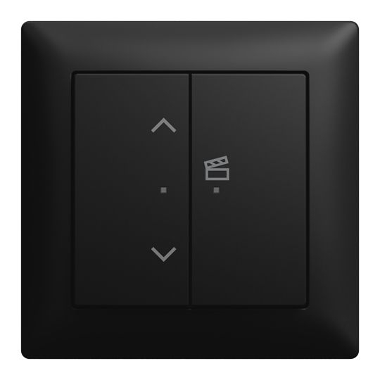Busch-Jaeger 62731/UJ-915-WL Jalousie-Einsatz flex, 1-fach, Komplettset mit 2-fach Bedienelement, Wireless, Busch-balance SI, schwarz matt