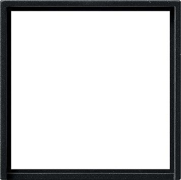 Gira 0282005 Adapterrahmen mit quadratischem Ausschnitt für Geräte mit Abdeckung (50 x 50 mm), System 55, schwarz matt