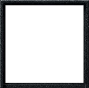Gira 0282005 Adapterrahmen mit quadratischem Ausschnitt für Geräte mit Abdeckung (50 x 50 mm), System 55, schwarz matt