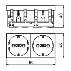 OBO Bettermann 6120022  Schutzkontakt-Steckdose 2fach,16A
