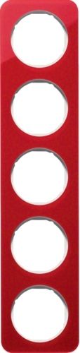 Berker 10152349 Rahmen 5-fach, R.1 Acryl rot/polarweiß