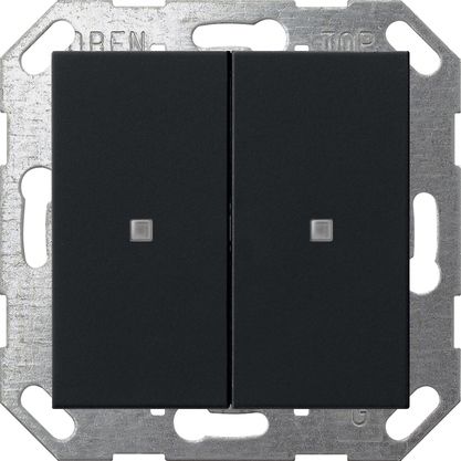 Gira 5173005 Taster Wippe 2-fach , One und KNX, System 55, schwarz matt