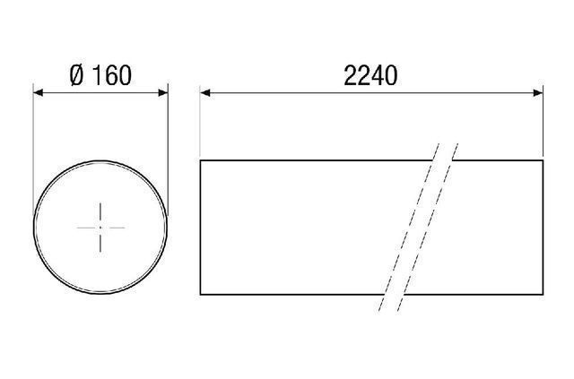 Maico PP45DFHL Dachdurchführungshülse 2240mm für Endmontage-Sets