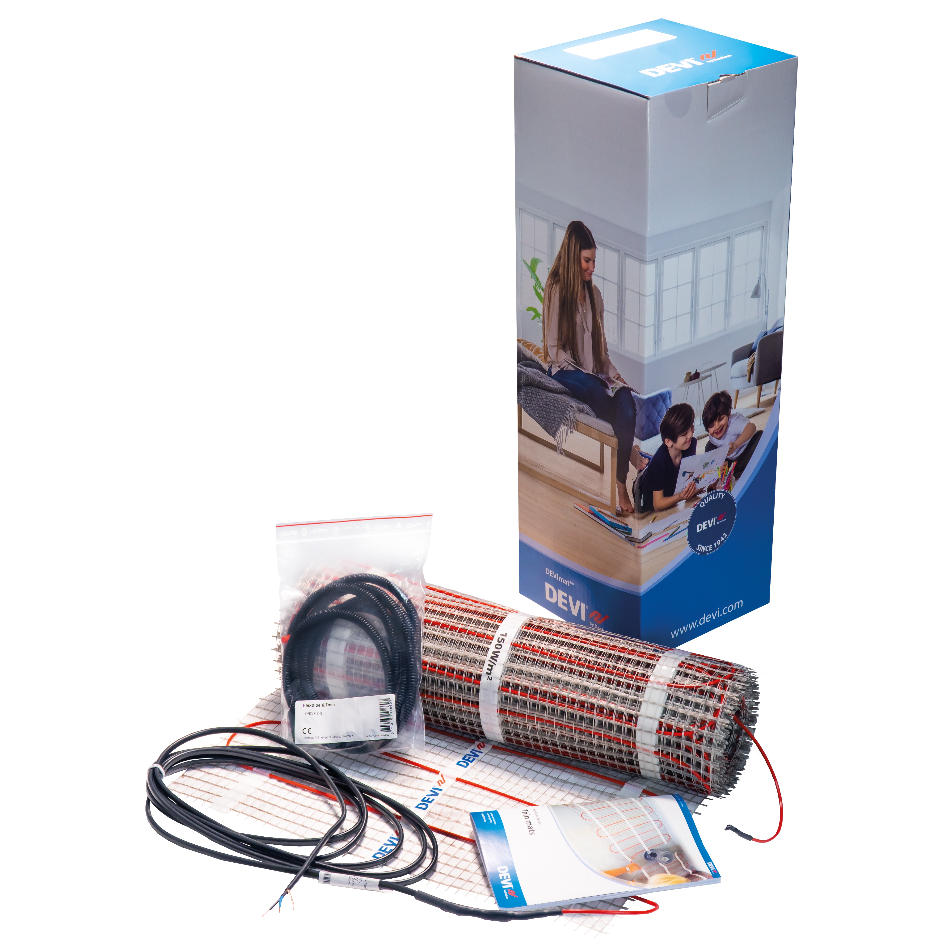 Devi 140F0826 Heizmatte mit Devireg Touch-Regler, 8 m²