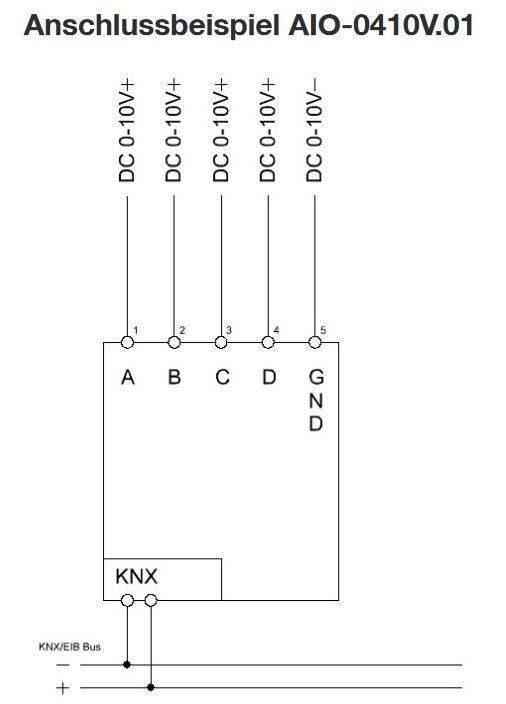 MDT AIO-0410V.01 Analog Ein-/Ausgang 4-fach, 2TE REG, 0-10V