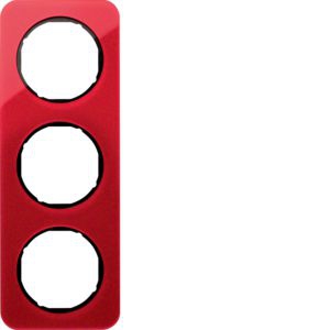 Berker 10132344 Rahmen 3-fach, R.1, Acryl rot transparent/schwarz glänzend