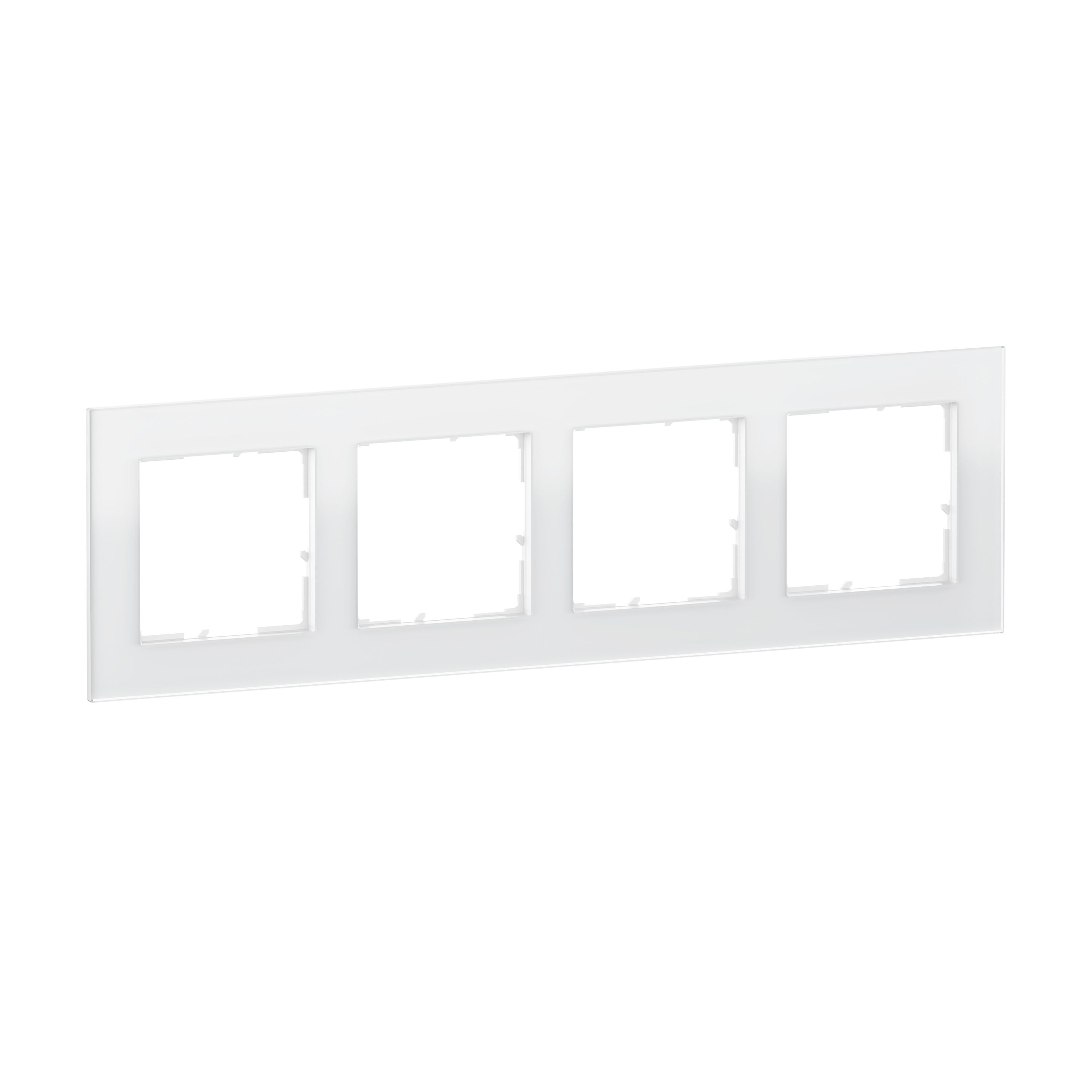 Legrand 766104 SEANO Natura 4-fach Rahmen aus Echtmaterial, White Glass