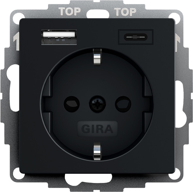 Gira 2459005 Schutzkontakt-Steckdose SH USB-Typ A/C