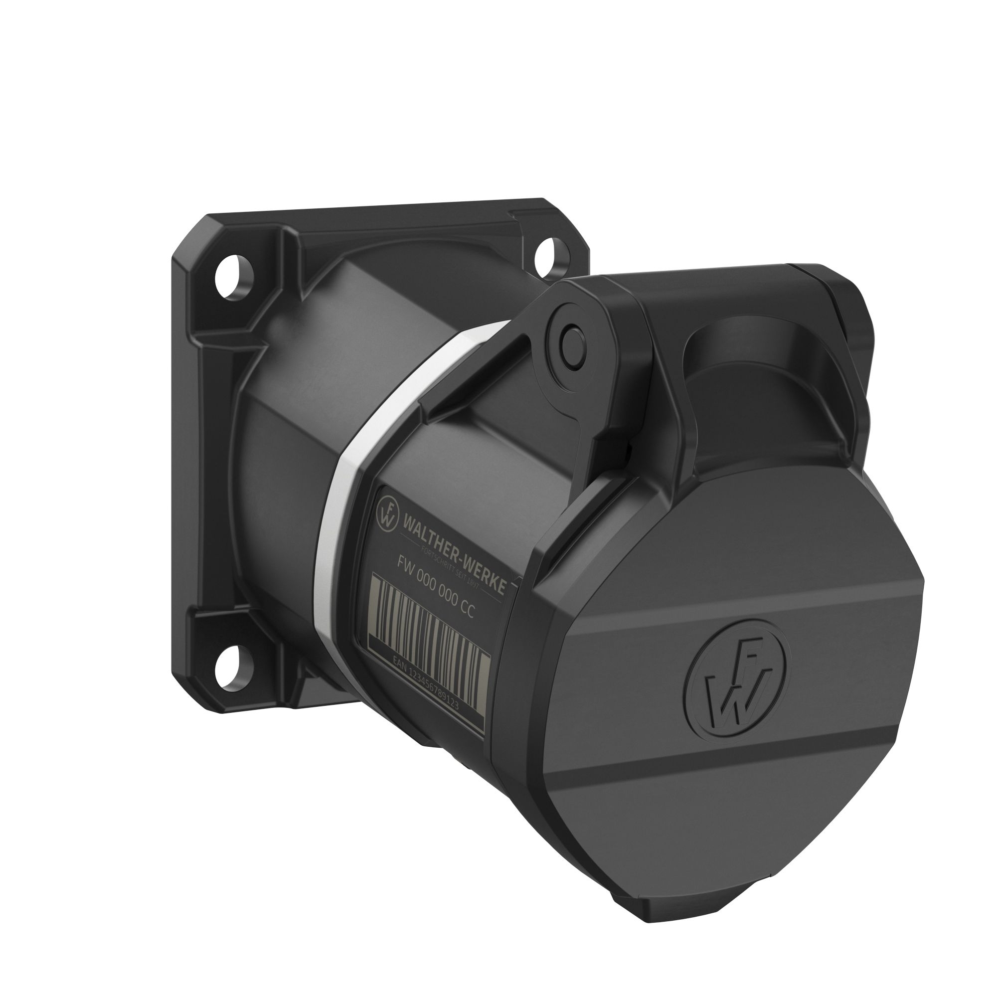 Walther Werke FW512308SK CEE NEO Anbaudose schräg 16A 4P 8h IP54 mit Schraubtechnik und 60x60mm Flansch