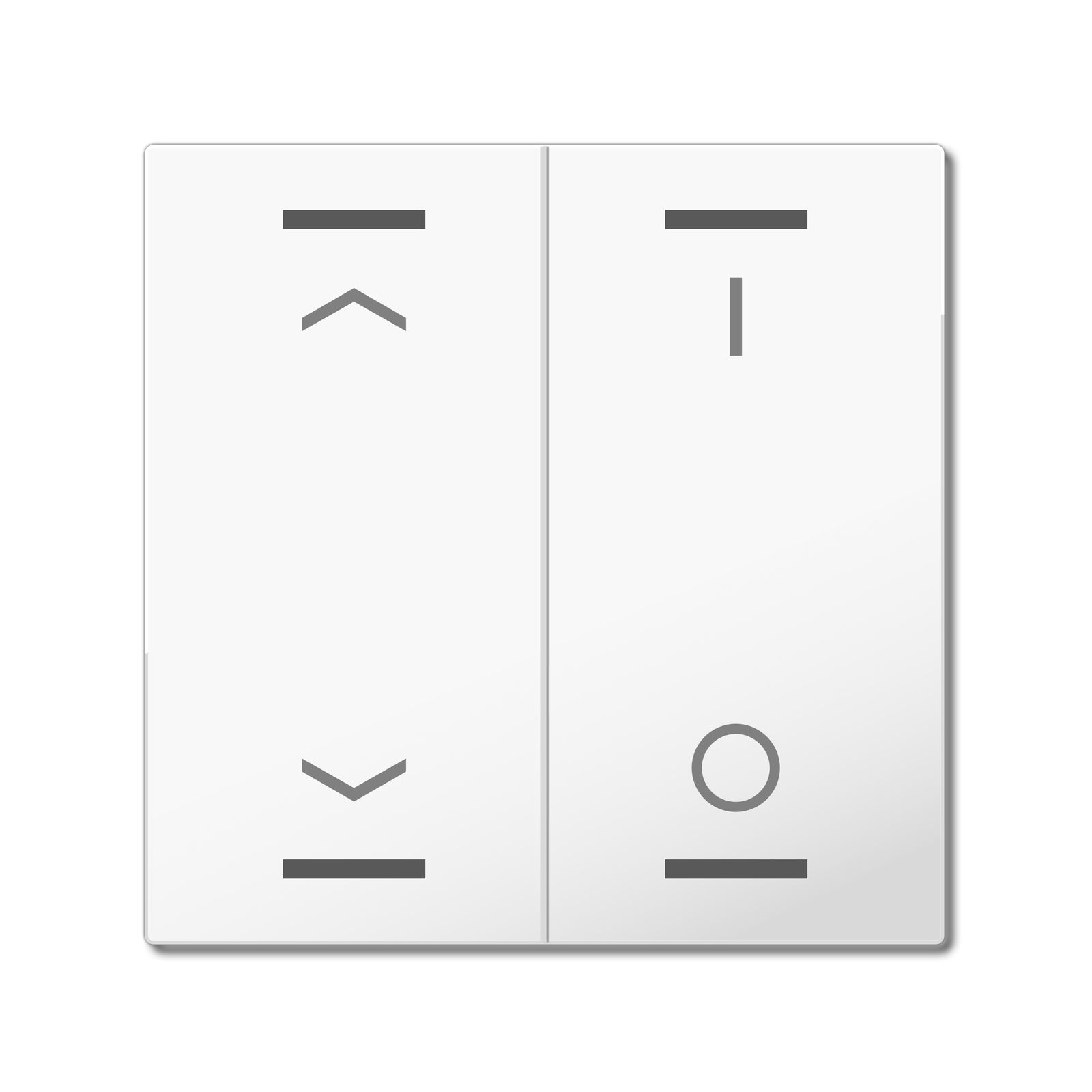 MDT BE-TAL55W202.C1 MDT Wippe für KNX Taster Light 55 2-fach, Reinweiß glänzend, Jalousie, Schalten