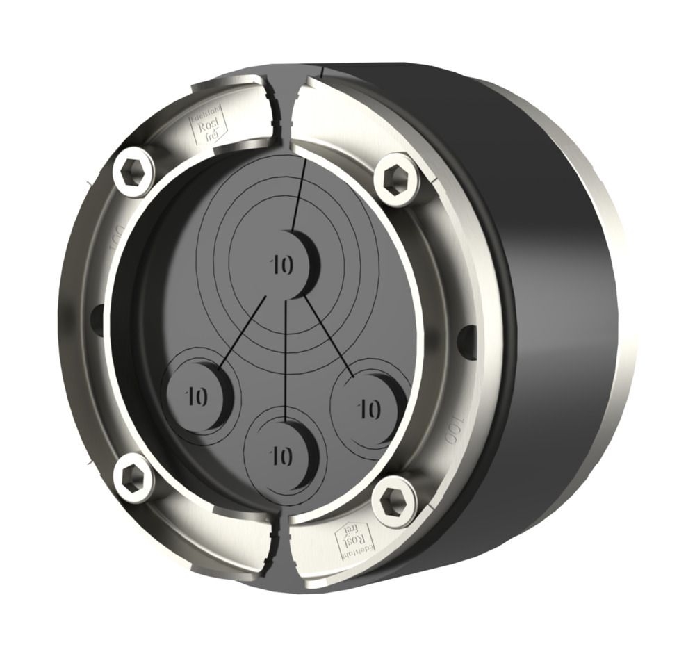 Hauff 3030300059 Standard-Ringraumdichtung mit U-Profil-Pressplatten für Rohre und Kabel mit Segmentringtechnik HSD100 RW 1x25/32/40+3x6-18 b40 A2/EPDM5