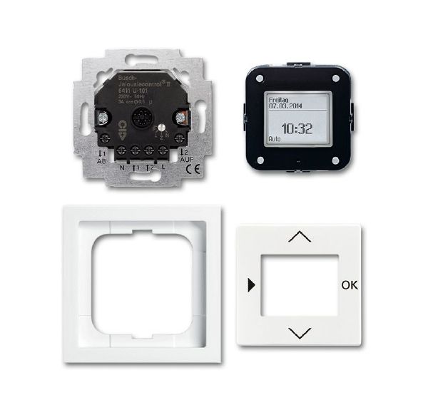 Busch-Jaeger 6411UJ-84-101  Jalousie-Komfort-Timer Komplettset, studioweiß glänzend, future linear