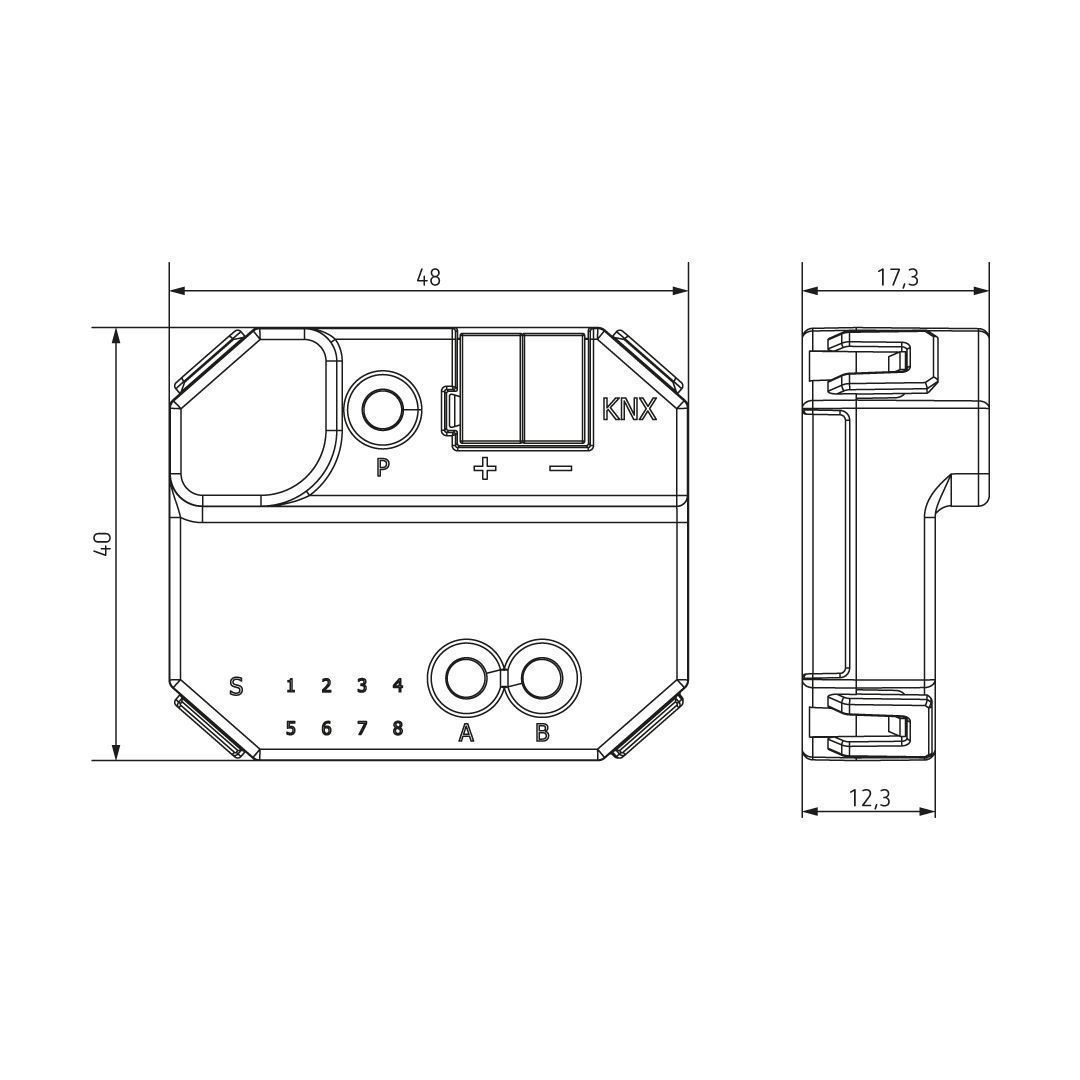 Theben 4800868 LUXORliving RF1, Medienkoppler, Koppelung Funklinie - Twisted Pair, Longframes für KNX Secure