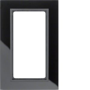 Berker 13096616 Glasrahmen mit großem Ausschnitt, B.7, schwarz glänzend