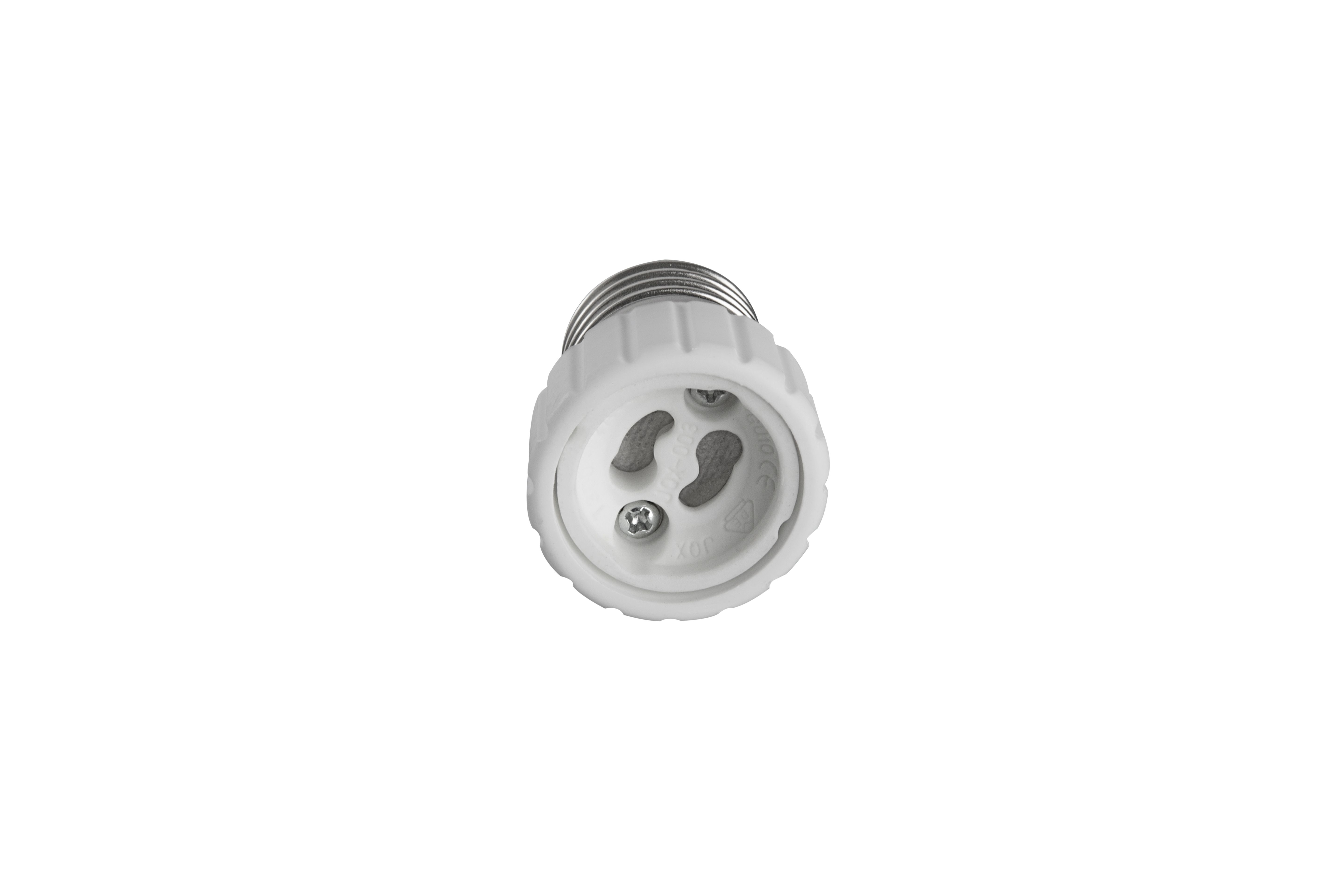 Heitronic 501011 Lampensockeladapter, Keramik,  E27 auf GU10 max. 60 W, IP20, weiß