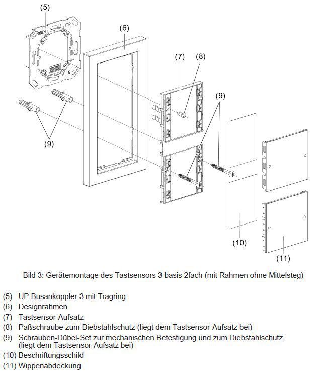 Gira 511200 Tastsensor3 Basis 2-fach (1+1)