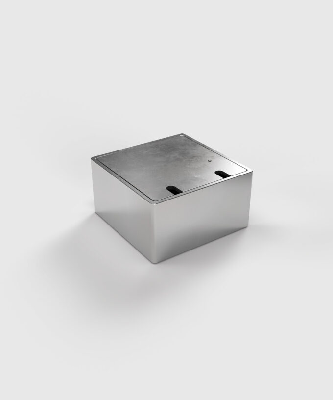 BS 8802B-1-0 Bodensteckdose, 2-fach, eckig, belegbar, 2x Schutzkontakt-Steckdose