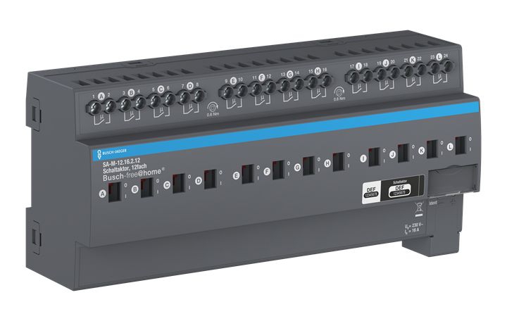 Busch-Jaeger SA-M-12.16.2.12 Schaltaktor, 12-fach, 16 A, REG, grau, Busch-free@home®