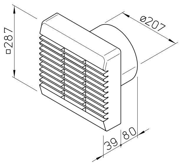 Helios 00957 Heliovent Unterputz-Raumventilator HV 200/4 R